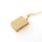 Vintage Bible Locket - Mid Century 14k Yellow Gold Cross Necklace Pendant Religious Book Charm - Circa 1950s The Lord's Prayer Fine Jewelry