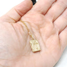 Vintage Bible Locket - Mid Century 14k Yellow Gold Cross Necklace Pendant Religious Book Charm - Circa 1950s The Lord's Prayer Fine Jewelry