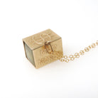 Mad Money Charm - Mid Century 14k Yellow Gold Pendant Statement Necklace - Vintage Circa 1950s Era Real Dollar Bill Fine Keepsake Jewelry