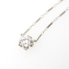 Diamond Pendant Necklace - Mid Century 14k White Gold .45 CT Round Brilliant Cut Stick Pin Conversion - Circa 1940s Buttercup Fine Jewelry