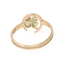 Vintage Equestrian Ring - Mid Century 14k 10k Yellow Gold Horseshoe Clover Design - Circa 1950s Era Size 8 Fine Horse Luck Statement Jewelry
