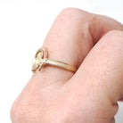 Vintage Equestrian Ring - Mid Century 14k 10k Yellow Gold Horseshoe Clover Design - Circa 1950s Era Size 8 Fine Horse Luck Statement Jewelry