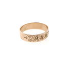 Antique Baby Band - Victorian 10k Yellow Gold Engraved Pinky Midi Ring - Circa 1890s Era Size 1/2 Fine Children's Statement Jewelry