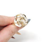 Diamond Spinner Ring - Contemporary 14k Yellow Gold Motion Kinetic Pinwheel Style - Estate .10 CTW Gemstone Size 6 3/4 Fidget Fine Jewelry