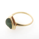 Jade Heart Ring - Mid Century 10k Yellow Gold Green Nephrite Gemstone - Vintage Circa 1960s Era Size 5 3/4 Fine Statement Sweetheart Jewelry