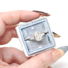 Vintage Engagement Ring - Mid Century Platinum Natural 2.24 CTW Oval & Baguette Diamonds - Circa 1960s Size 6.25 Fine Bridal Wedding Jewelry