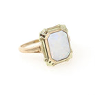 Vintage Opal Ring - Mid Century 10k Yellow Gold Natural Cabochon Gemstone Solitaire - Circa 1960s Era Size 5 October Birthstone Fine Jewelry