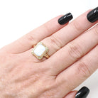 Vintage Opal Ring - Mid Century 10k Yellow Gold Natural Cabochon Gemstone Solitaire - Circa 1960s Era Size 5 October Birthstone Fine Jewelry