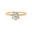 Antique Engagement Ring - 18k Yellow Gold Platinum Crown .95 CT Old European Cut Diamond Solitaire - Size 6 3/4 Tiffany & Co Fine Jewelry