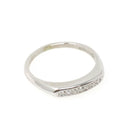Mid Century Diamond Band - Vintage 14k White Gold .05 CTW Natural Gem Ring - Circa 1950s Era Size 5 3/4 Fine Wedding Bridal Stacking Jewelry