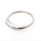 Mid Century Diamond Band - Vintage 14k White Gold .05 CTW Natural Gem Ring - Circa 1950s Era Size 5 3/4 Fine Wedding Bridal Stacking Jewelry