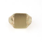 Antique Urn Ring - Edwardian 10k Yellow Gold Blank Engravable Rectangular Signet - Circa 1900s Size 6 1/2 JR Wood Fine Satin Finish Jewelry