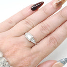 Art Deco Diamond Ring - Vintage 18k White Gold .62 CTW Old European Cut Engagement - Circa 1930s Era Size 6.5 Fine Geometric Bridal Jewelry