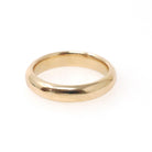Antique Wedding Band - Edwardian Era 14k Yellow Gold 4.3 MM Domed Comfort Fit Ring - Size 6 1/2 Fine Art Carved JR Wood Bridal Jewelry
