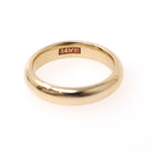 Antique Wedding Band - Edwardian Era 14k Yellow Gold 4.3 MM Domed Comfort Fit Ring - Size 6 1/2 Fine Art Carved JR Wood Bridal Jewelry