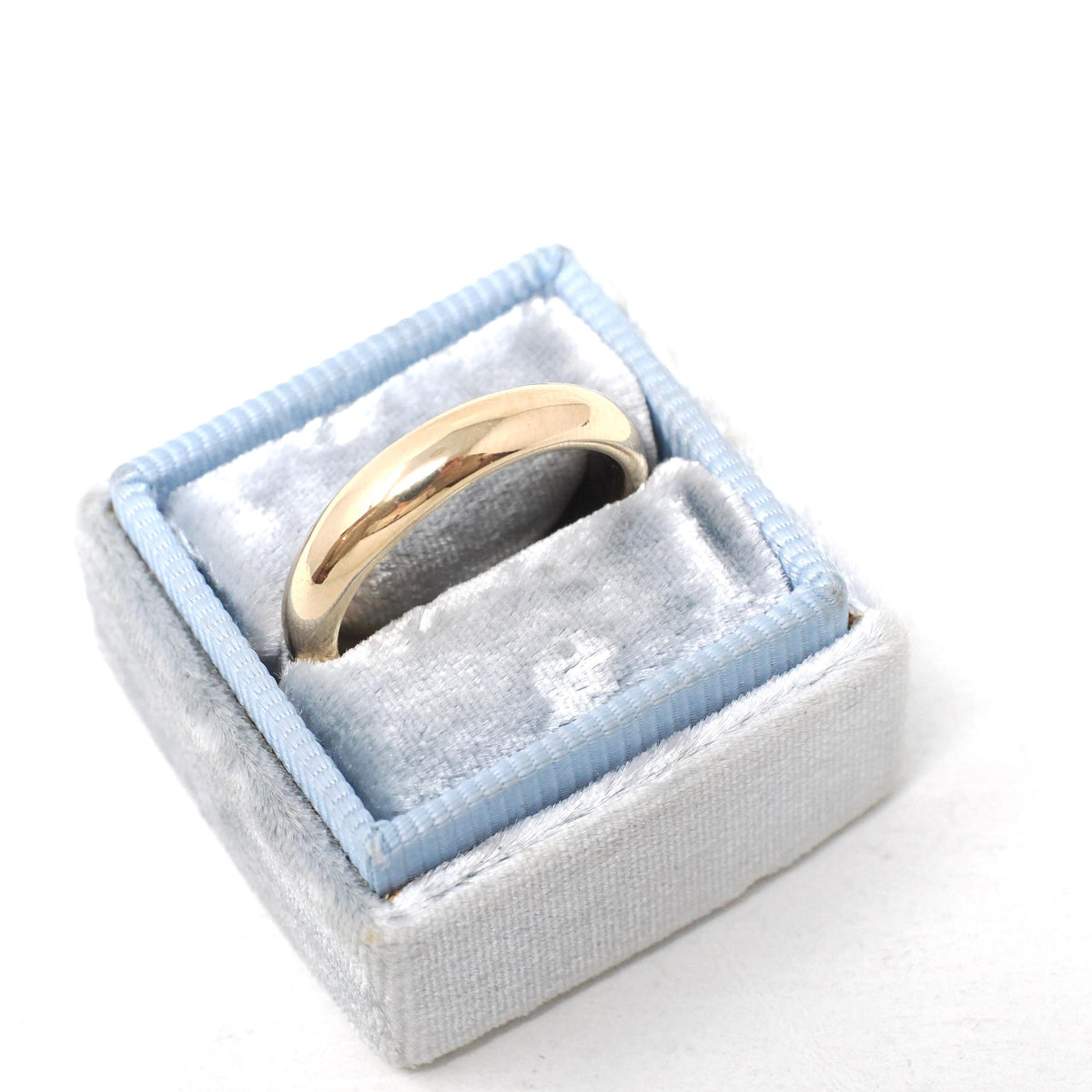 Antique Wedding Band - Edwardian Era 14k Yellow Gold 4.3 MM Domed Comfort Fit Ring - Size 6 1/2 Fine Art Carved JR Wood Bridal Jewelry