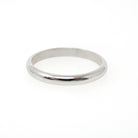 Vintage Wedding Band - Mid Century 14k White Gold 2.4 MM Half Round Bridal Ring - Circa 1950s Era Size 5 3/4 Stacking Fine Honor Jewelry