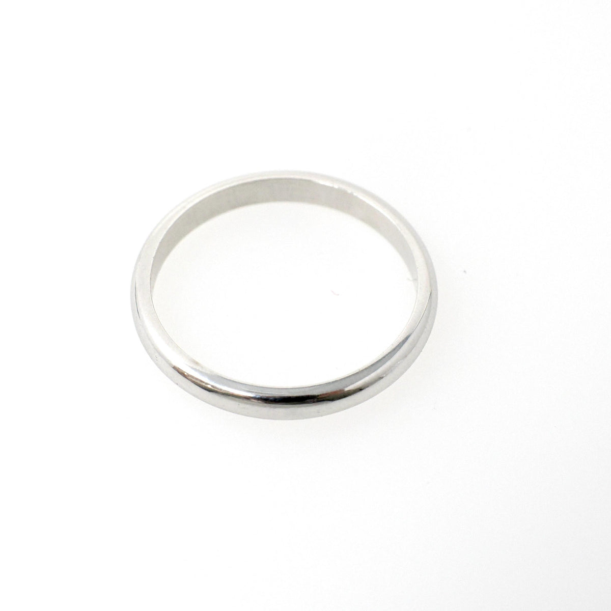 Vintage Wedding Band - Mid Century 14k White Gold 2.4 MM Half Round Bridal Ring - Circa 1950s Era Size 5 3/4 Stacking Fine Honor Jewelry