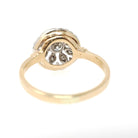 Flower Engagement Ring - Mid Century 14k Yellow White Gold .30 CTW Round Diamond Halo - Circa 1950s Era Size 8 Fine Nature Inspired Jewelry