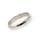 Vintage Wedding Band - Bold Gold 14k White Gold 3.8 MM Half Round Ring - Circa 1980s Size 7 Signed Art Carved JR Wood Bridal Fine Jewelry