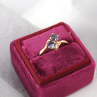Vintage Bypass Ring - Mid Century 10k Yellow Gold Purple Created Spinel Triplet Gemstone - Circa 1950s Era Size 6.25 Toi Et Moi Fine Jewelry