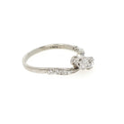 Toi Et Moi Ring - Antique 18k White Gold .56 CTW Art Deco Diamond Bypass Band - Vintage Circa 1920s Size 7 Fine Bridal Engagement Jewelry