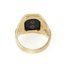 Asbury Park High School Ring - Mid Century Era 10k Yellow Gold Black Chalcedony Onyx Signet - Circa 1958 Size 6.75 EDL Initials Fine Jewelry