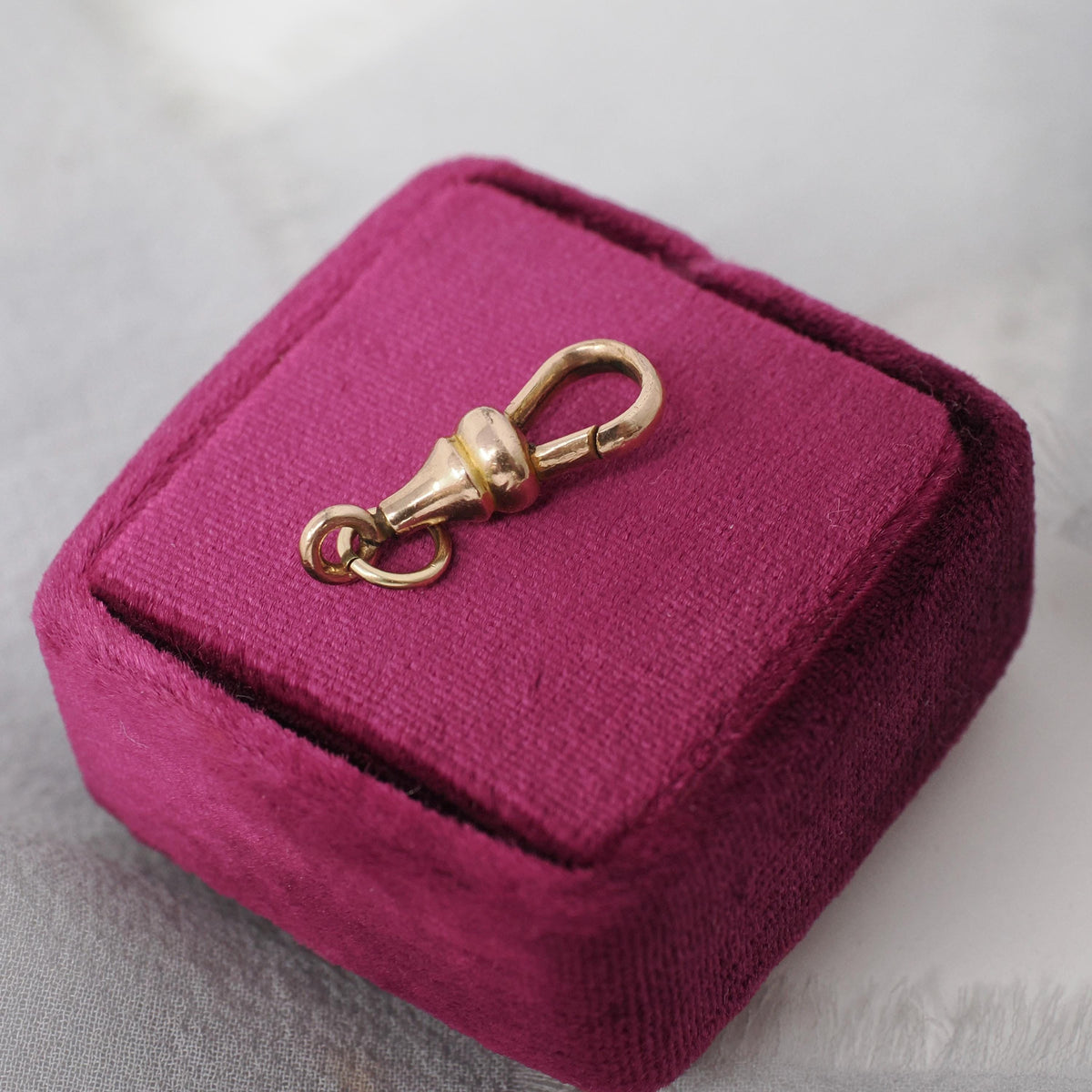 Antique Dog Clip - Edwardian Rose Gold Filled Stationary Necklace Finding Clasp - Circa 1910s Era Charm Holder Unisex Utility Jewelry