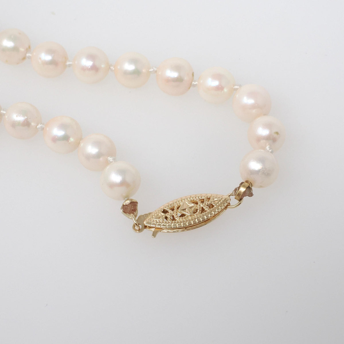 Cultured Pearl Necklace - Contemporary 14k Yellow Gold Individually Knotted 7.0 MM Rope Length Strand - Circa 2000s Era 40 Inch Fine Jewelry