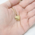 Vintage Heart Locket - Mid Century 14k Yellow Gold Double Heart Pendant Necklace - Circa 1960s Sweetheart Keepsake Photograph Fine Jewelry