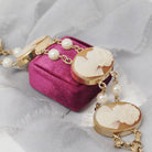 Vintage Cameo Bracelet - Mid Century 12k Gold Filled Oval Carved Shell Simulated Pearl Accents - Circa 1950s Era Fashion Accessory Jewelry