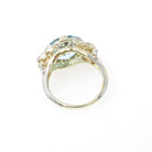 Antique Aquamarine Ring - Art Deco 14k Yellow Gold Platinum Light Blue Gemstone & Diamond Accents - Circa 1920s Era Size 4 3/4 Fine Jewelry