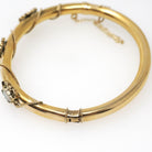 Antique Opal Bracelet - Edwardian 14k Yellow Gold Natural Gem Bangle - Circa 1910s Era Rope Chain Detail Fine October Birthstone Jewelry