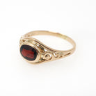 Antique Garnet Ring - Edwardian 10k Yellow Gold East West Oval Red Gemstone - Circa 1910s Era Size 7 3/4 January Birthstone Fine Jewelry