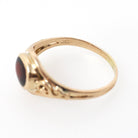Antique Garnet Ring - Edwardian 10k Yellow Gold East West Oval Red Gemstone - Circa 1910s Era Size 7 3/4 January Birthstone Fine Jewelry