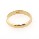 Vintage Wedding Band - Mid Century 14k Yellow Gold 4.2 MM Half Round Ring - Circa 1950s Era Size 10 1/2 Domed Stacking Fine Bridal Jewelry