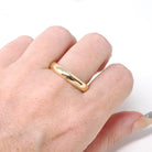 Vintage Wedding Band - Mid Century 14k Yellow Gold 4.2 MM Half Round Ring - Circa 1950s Era Size 10 1/2 Domed Stacking Fine Bridal Jewelry