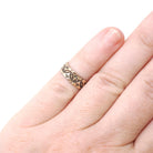 Antique Baby Band - Victorian 9k Rose Gold Engraved Pinky Midi Ring - Vintage Circa 1890s Era Size 1 1/4 Eternity Leaf Design Fine Jewelry