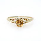 Edwardian Citrine Ring - Antique 14k Yellow Gold Gemstone Filigree Solitaire - Circa 1910s Era Size 7 1/2 November Birthstone Fine Jewelry