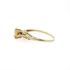 Edwardian Citrine Ring - Antique 14k Yellow Gold Gemstone Filigree Solitaire - Circa 1910s Era Size 7 1/2 November Birthstone Fine Jewelry