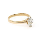 Marquise Diamond Ring - Contemporary 14k Yellow & White Gold .70 CT GIA Solitaire Engagement - Circa 1990s Size 7 1/4 Fine Two Tone Jewelry
