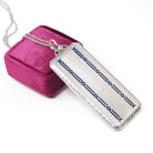 Calling Card Case Pendant - Art Deco Sterling Silver Royal Blue Guilloché Enamel Compact Locket - Circa 1930s Era Engraved Utility Jewelry
