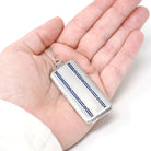 Calling Card Case Pendant - Art Deco Sterling Silver Royal Blue Guilloché Enamel Compact Locket - Circa 1930s Era Engraved Utility Jewelry