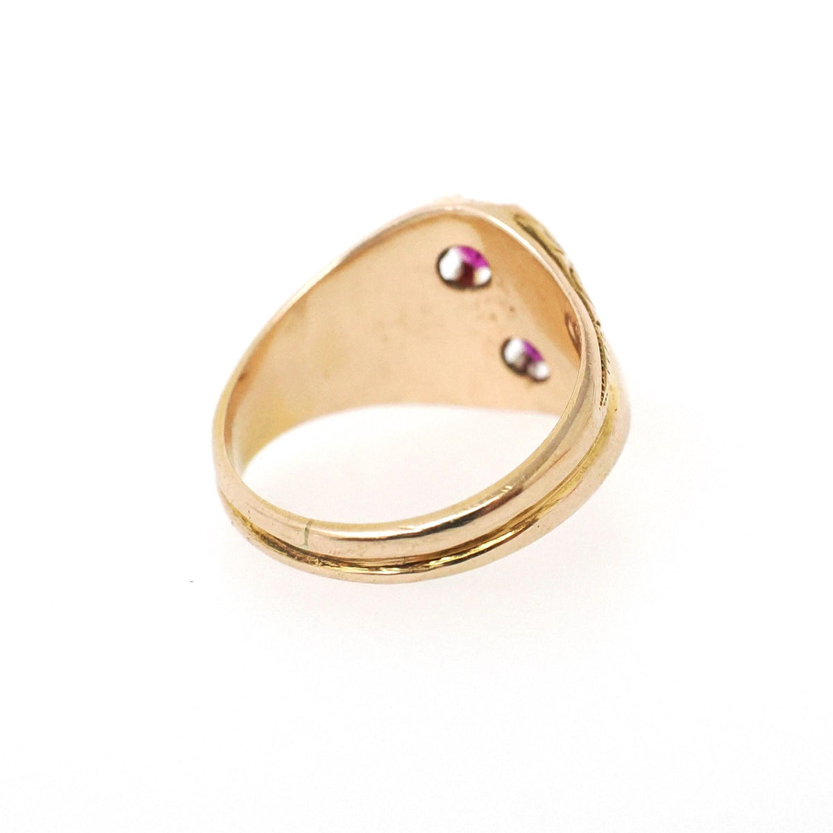 Antique Baby Ring - Edwardian 14k Yellow Gold Created Ruby Pinky Midi Band - Vintage Circa 1910s Size 1 Children's Fine Statement Jewelry