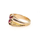 Antique Baby Ring - Edwardian 14k Yellow Gold Created Ruby Pinky Midi Band - Vintage Circa 1910s Size 1 Children's Fine Statement Jewelry