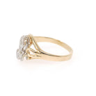 Letter "A" Ring - Contemporary 14k Yellow & White Gold Initial Monogram Diamonds - Circa 1990s Era Size 4 3/4 Statement Fine Estate Jewelry