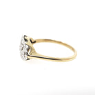 Vintage Princess Ring - Retro 9k Yellow & White Gold Natural Diamonds .02 CTW Gems - Circa 1960s Era Size 6 1/4 Anniversary 60s Fine Jewelry