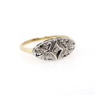 Vintage Princess Ring - Retro 9k Yellow & White Gold Natural Diamonds .02 CTW Gems - Circa 1960s Era Size 6 1/4 Anniversary 60s Fine Jewelry