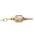 Antique Watch Key Fob - Victorian 9K Yellow Gold Sardonyx And Quartz Pendant Necklace - Circa 1890s Era Versatile Fine Statement Jewelry