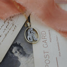 Letter "A" Necklace - Estate 14k Yellow & White Gold Initial Natural Diamonds - Contemporary Circa 2000s Personal Name Script Fine Jewelry